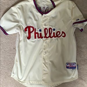 Philadelphia Phillies Cole Hamels Cream Jersey